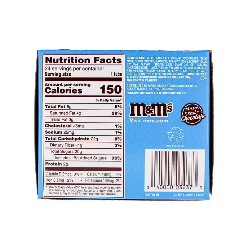 M&M Minis Milk Chocolate Tube 24/1.08Oz
