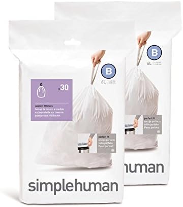 simplehuman Code H 100 Count, Dispenser Pack Custom Fit Liners