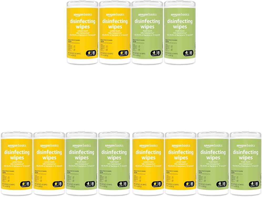 Amazon Basics Wipes, Lemon & Fresh Scent,