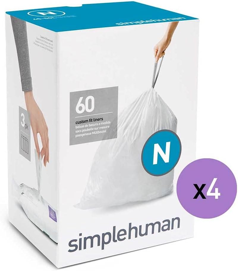 simplehuman Code H 100 Count, Dispenser Pack Custom Fit Liners