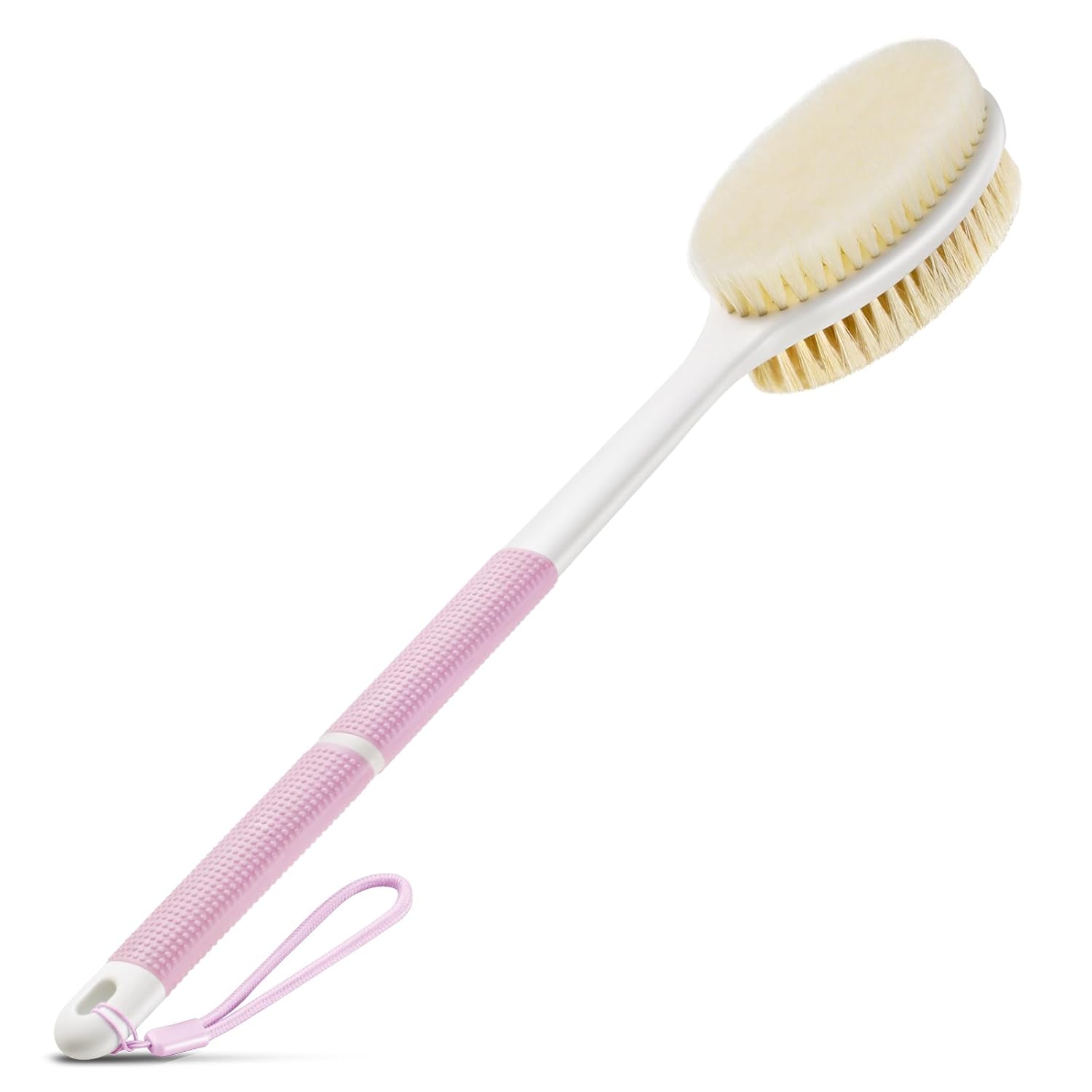 Back Scrubber Anti Slip for Shower,Shower Brush Long Handle with Stiff and Soft Bristles,