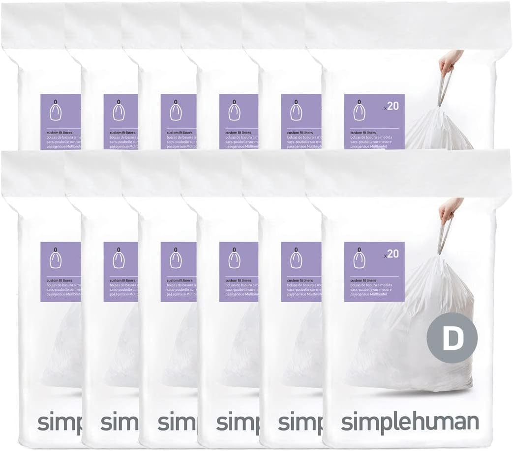 simplehuman Code H 100 Count, Dispenser Pack Custom Fit Liners