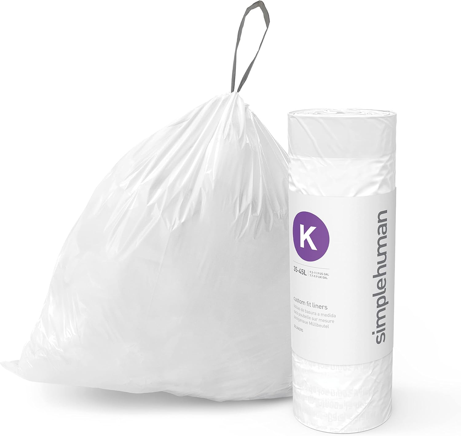 simplehuman Code H 100 Count, Dispenser Pack Custom Fit Liners