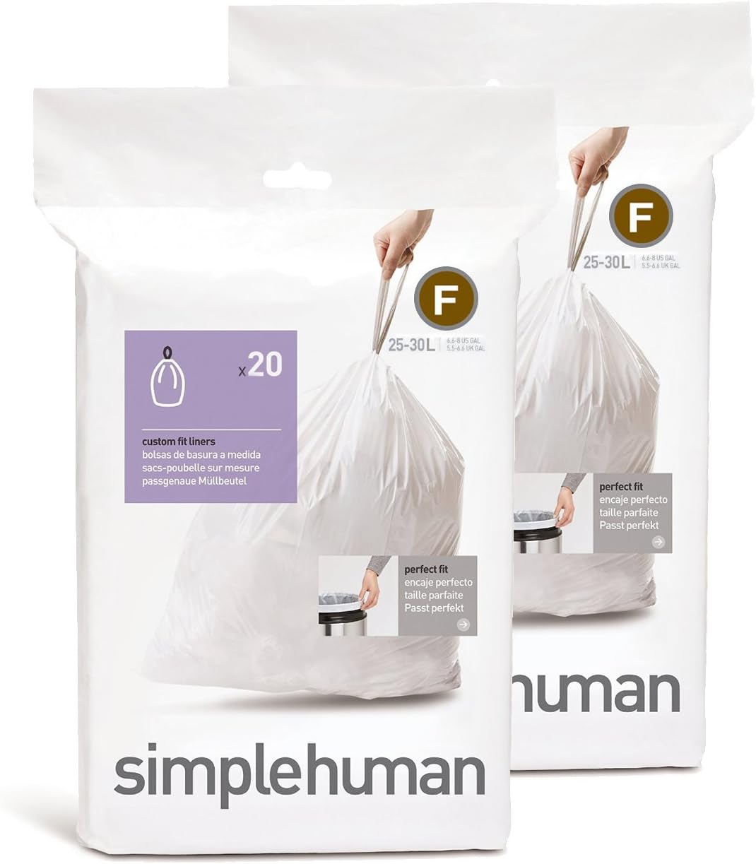 simplehuman Code H 100 Count, Dispenser Pack Custom Fit Liners