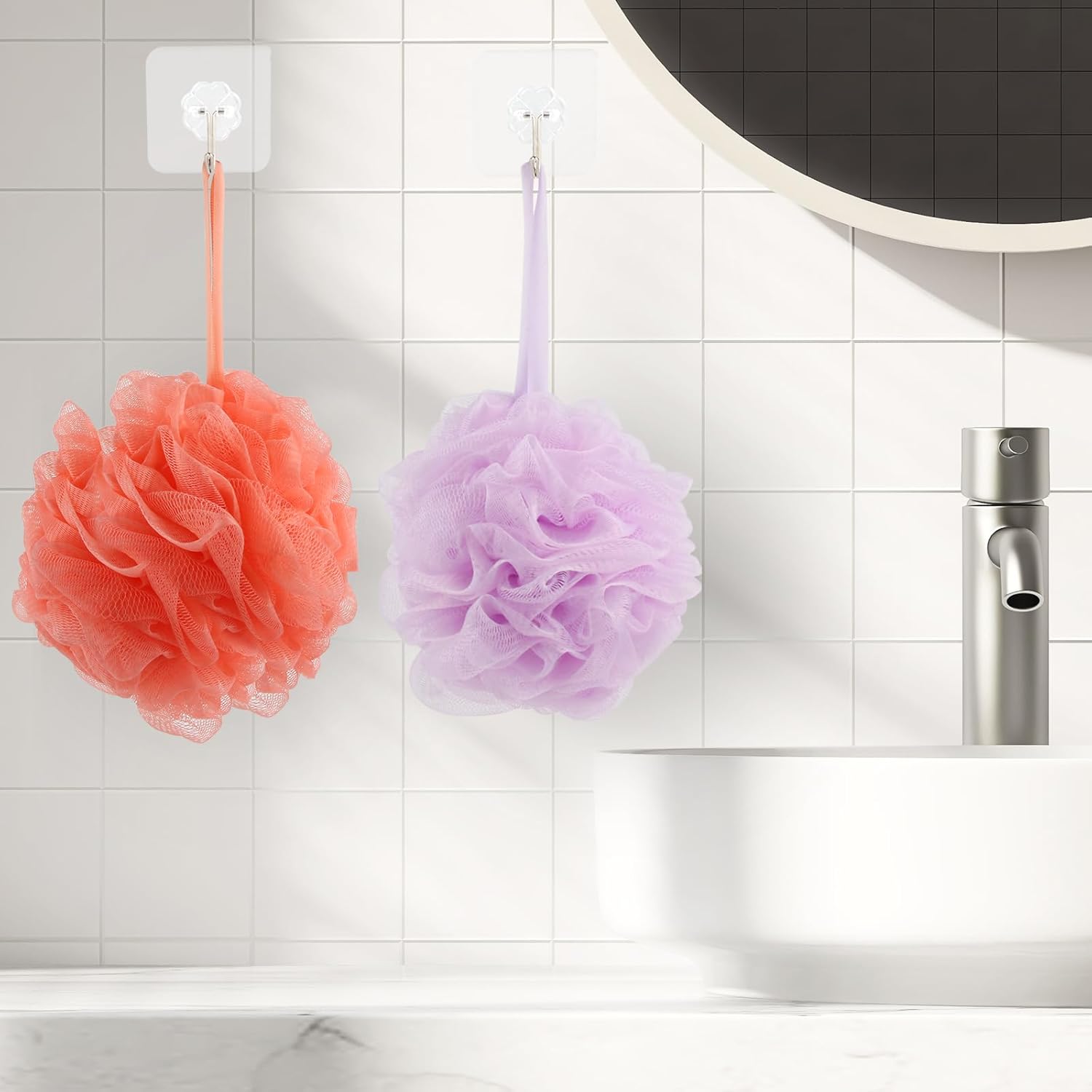 Fu Store Loofah Sponge Shower Loofahs 50g Bath Sponges Mesh Balls 4 Colors for Body Scrubber Exfoliator Wash Back Scrubber Bathroom Men Women
