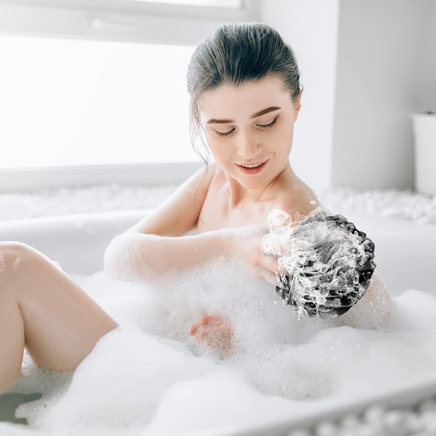 Fu Store Loofah Sponge Shower Loofahs 50g Bath Sponges Mesh Balls 4 Colors for Body Scrubber Exfoliator Wash Back Scrubber Bathroom Men Women