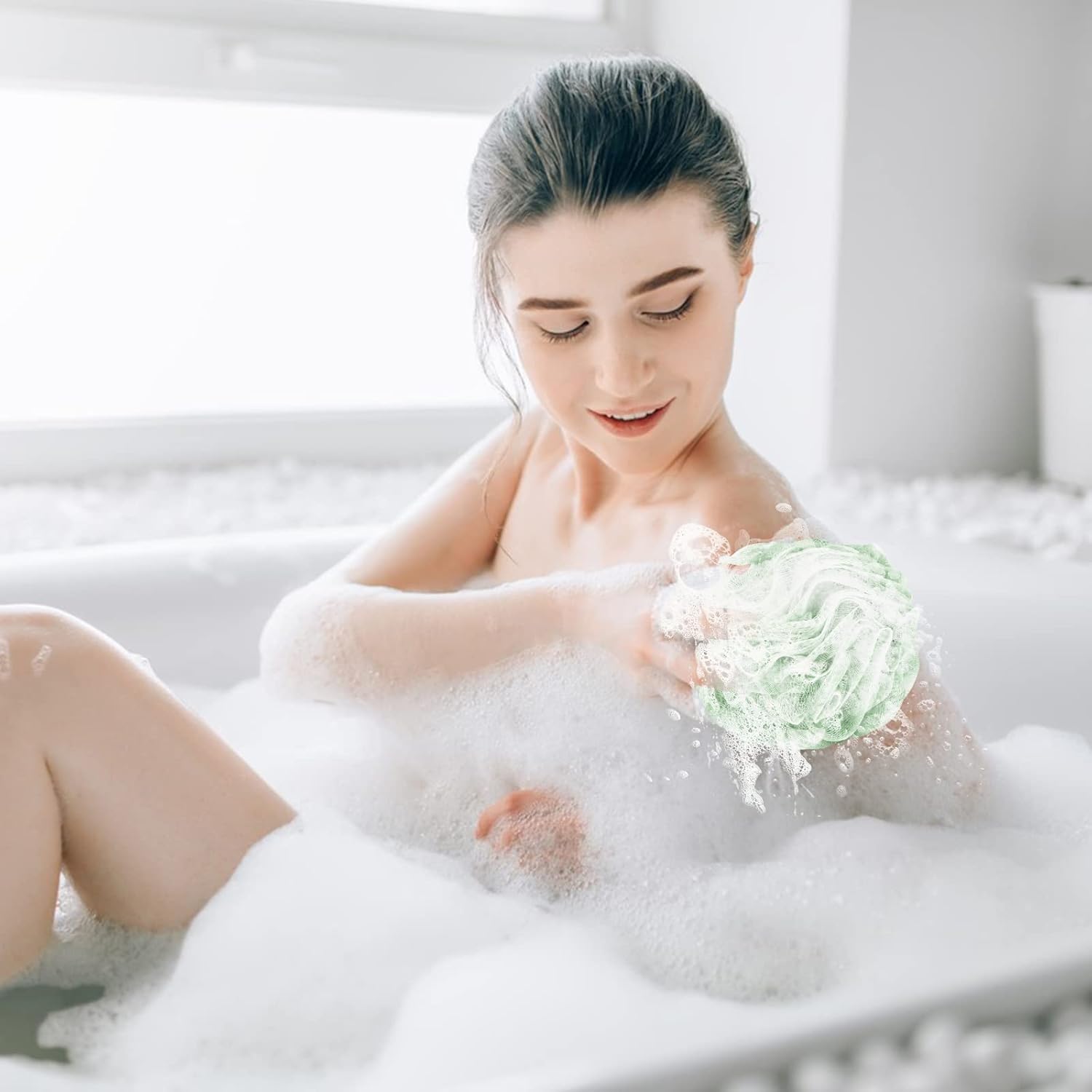 Fu Store Loofah Sponge Shower Loofahs 50g Bath Sponges Mesh Balls 4 Colors for Body Scrubber Exfoliator Wash Back Scrubber Bathroom Men Women