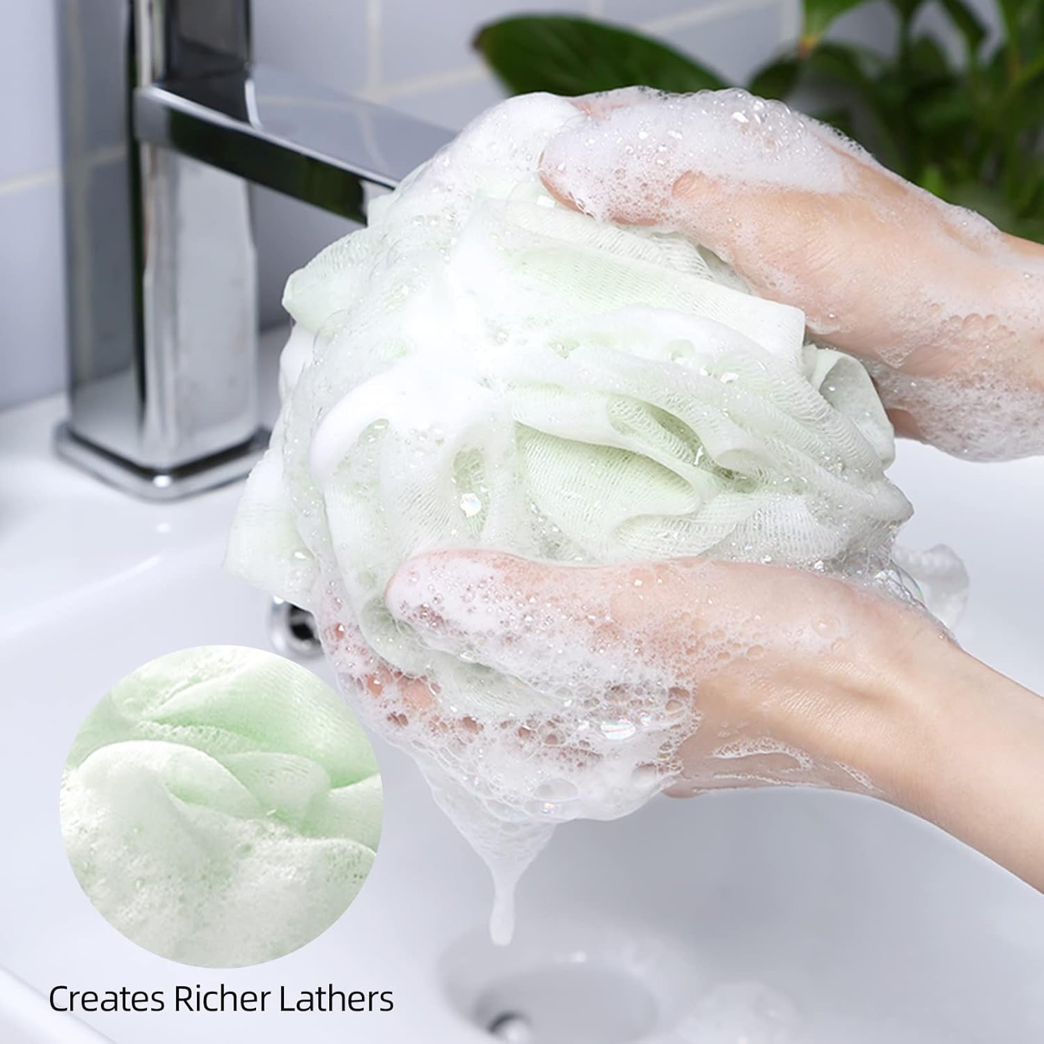 Fu Store Loofah Sponge Shower Loofahs 50g Bath Sponges Mesh Balls 4 Colors for Body Scrubber Exfoliator Wash Back Scrubber Bathroom Men Women
