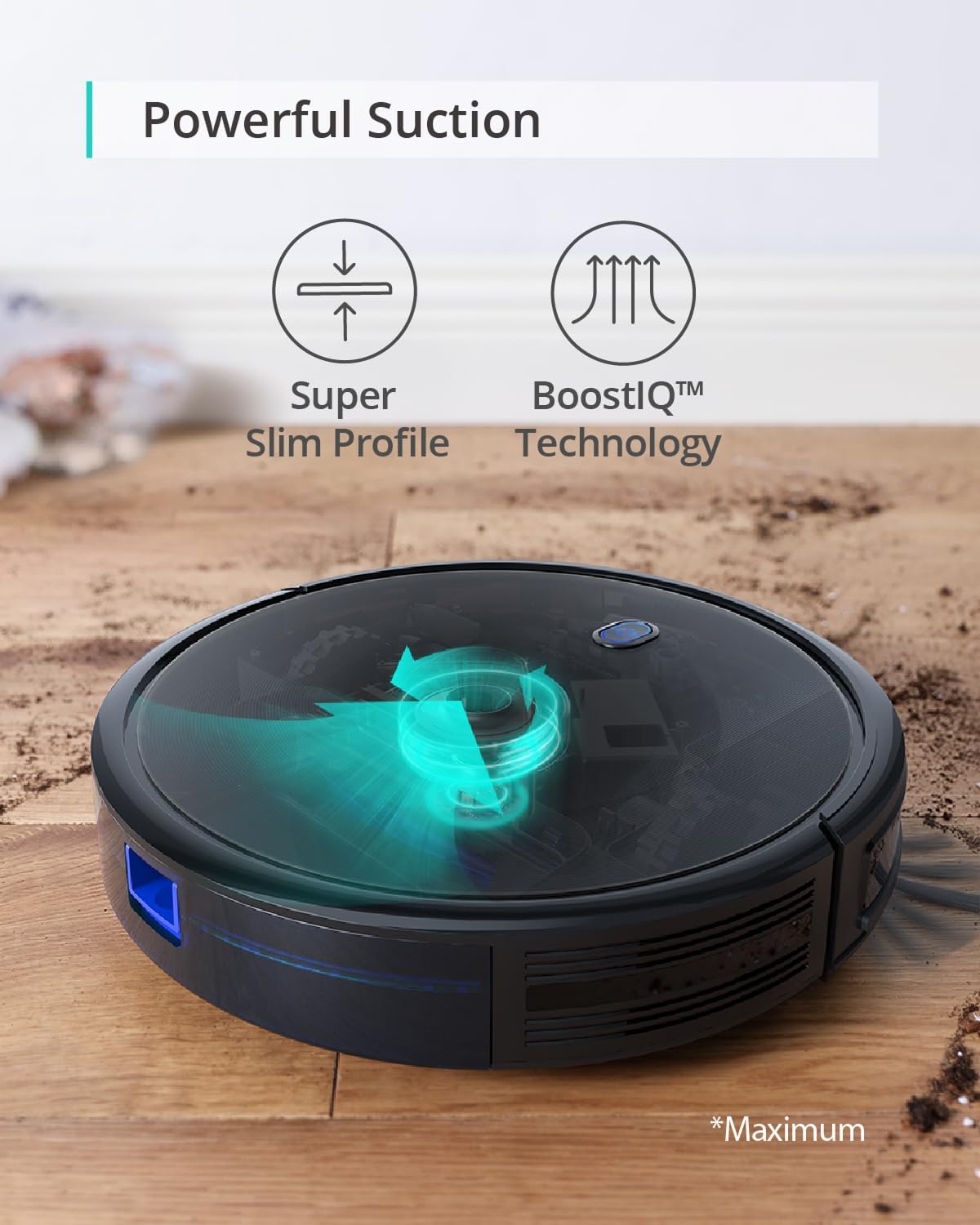 eufy Robot Vacuum 11S MAX, Super Thin, Powerful Suction, Quiet, Self-Charging Robotic Vacuum Cleaner, C