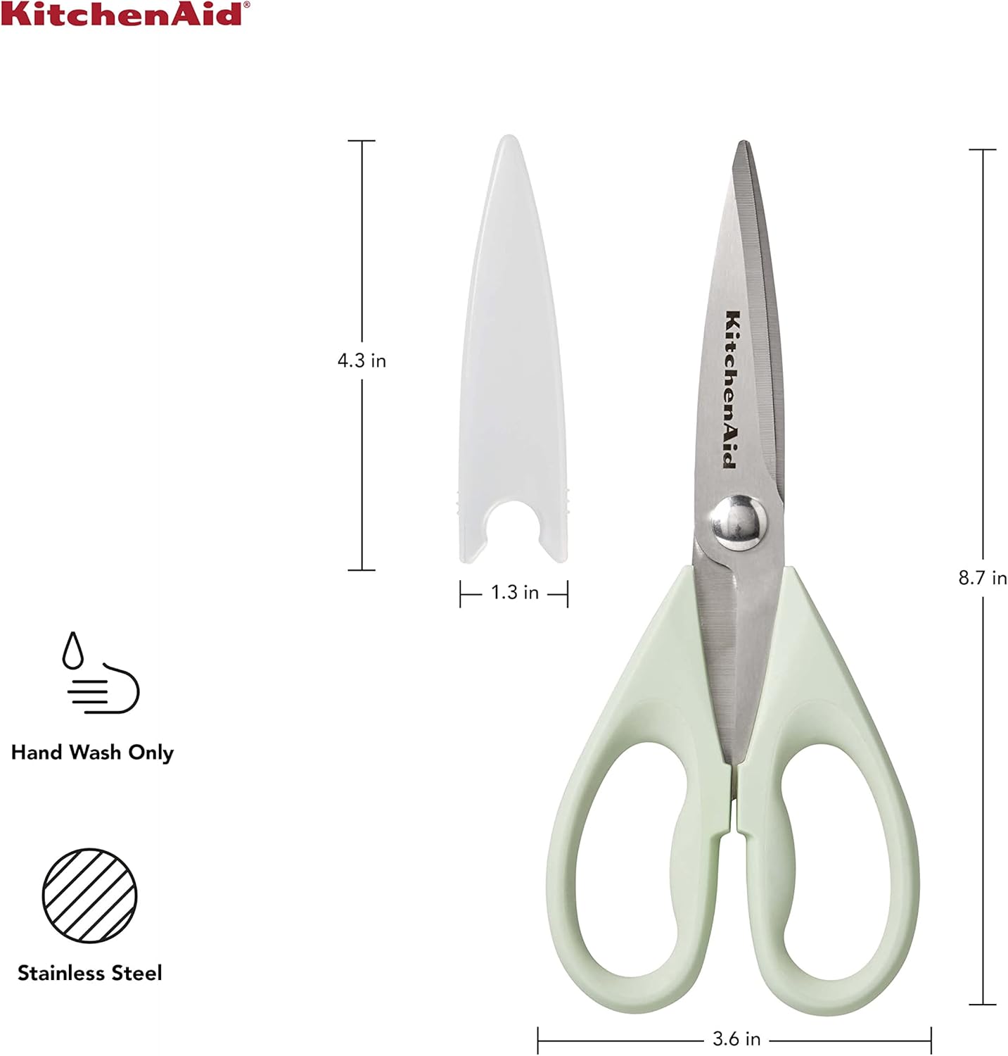 KitchenAid All Purpose Kitchen Shears with Protective Sheath Durable Stainless Steel Scissors,