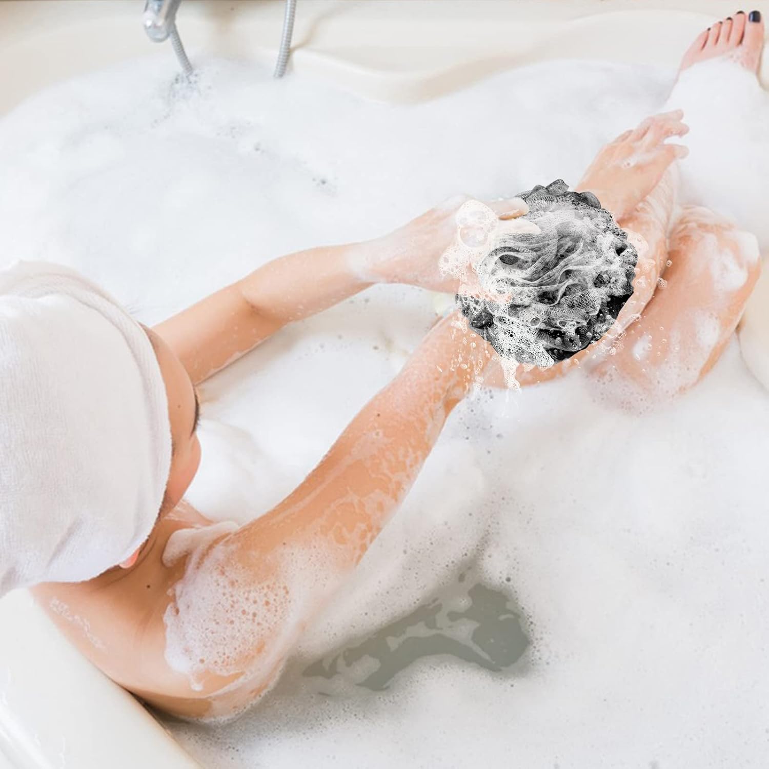 Fu Store Loofah Sponge Shower Loofahs 50g Bath Sponges Mesh Balls 4 Colors for Body Scrubber Exfoliator Wash Back Scrubber Bathroom Men Women