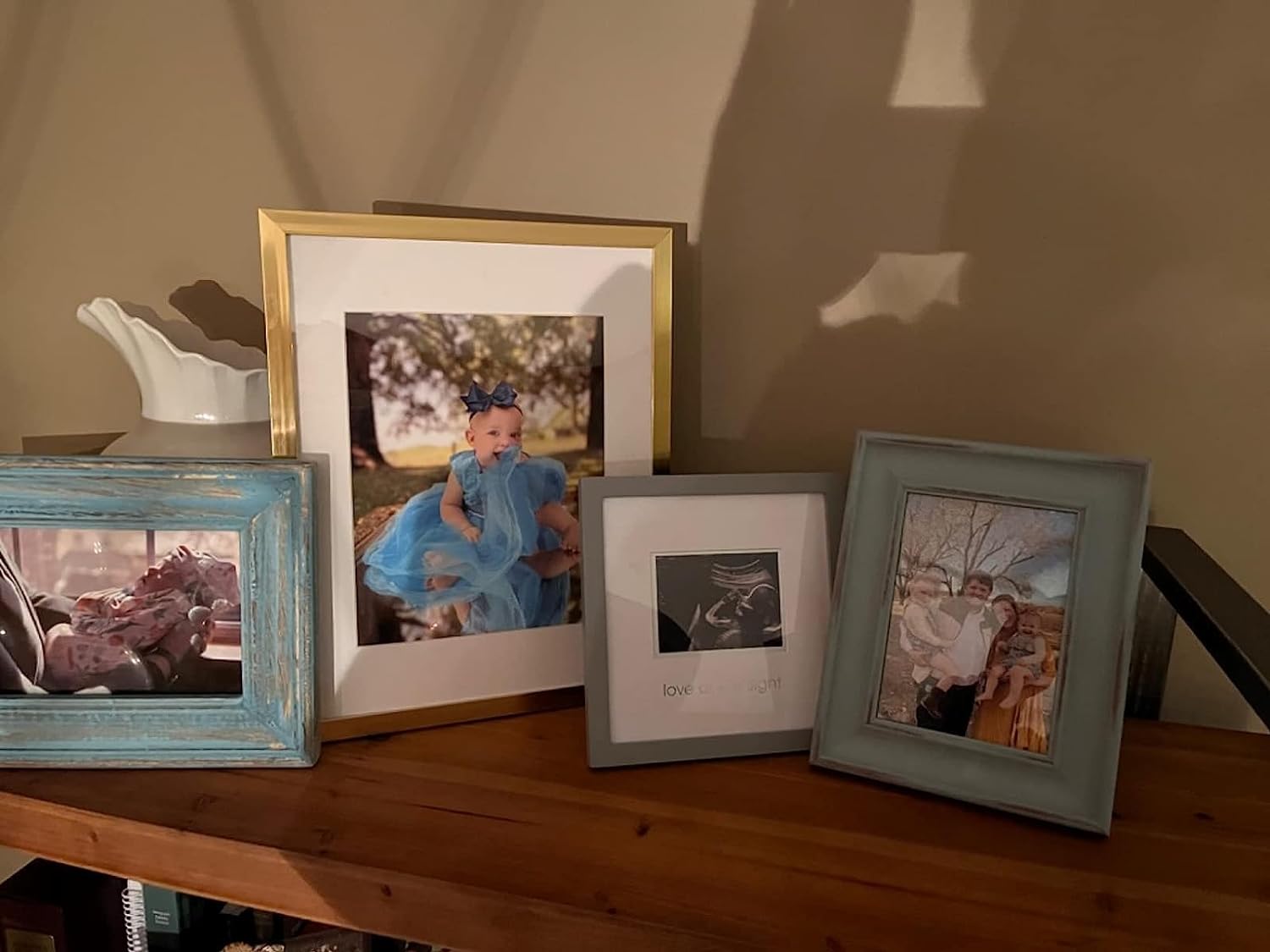 upsimples 8x10 Picture Frame Set of 5, Display Pictures 5x7 with Mat or 8 x 10 Without, Wall Gallery Photo Frames, Black