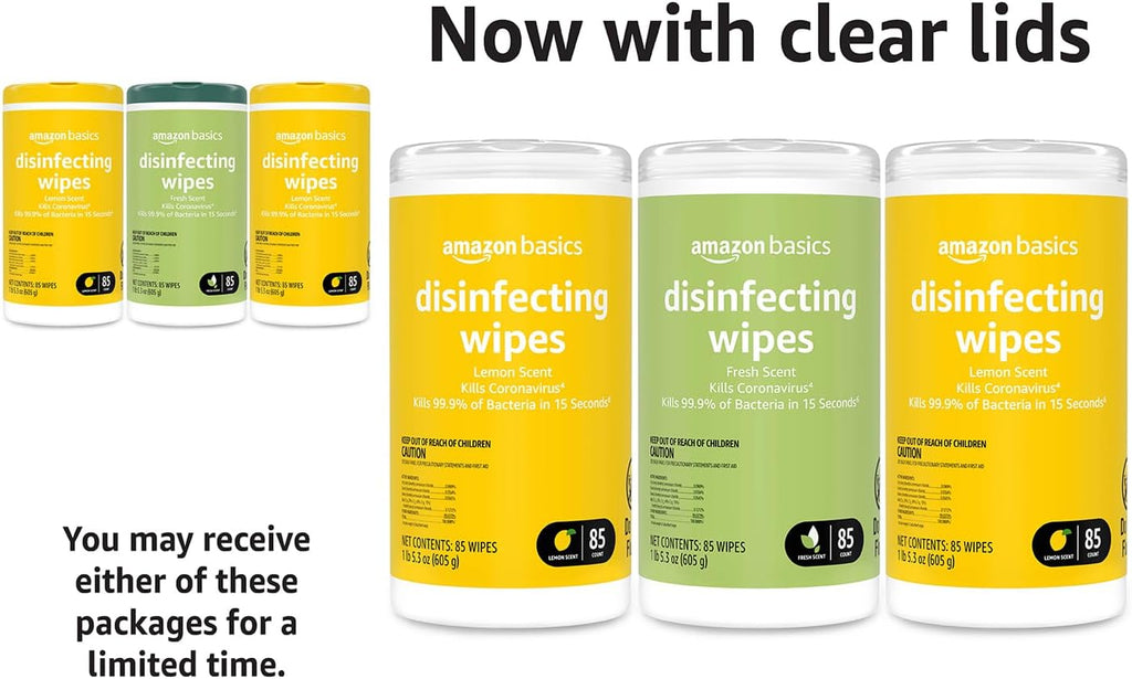 Amazon Basics Wipes, Lemon & Fresh Scent,