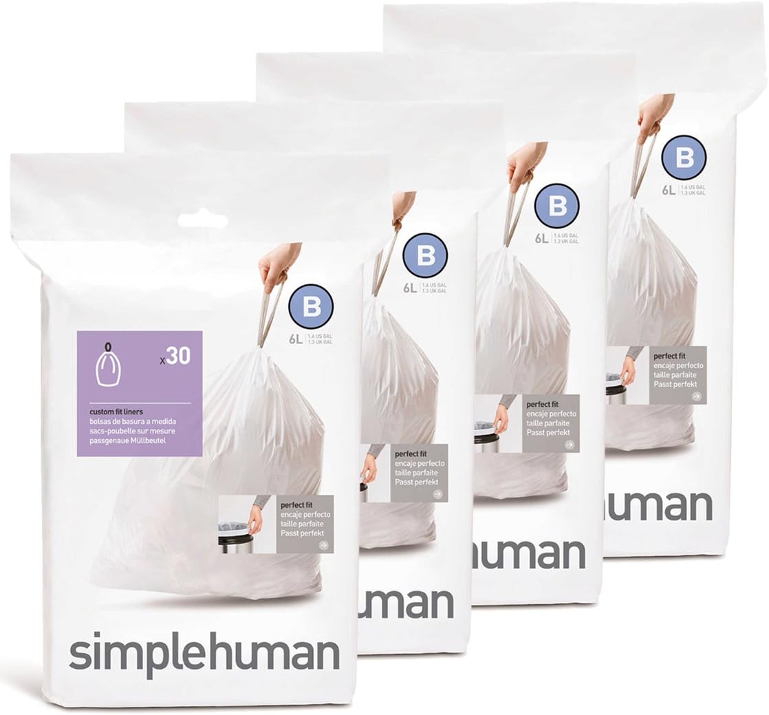 simplehuman Code H 100 Count, Dispenser Pack Custom Fit Liners