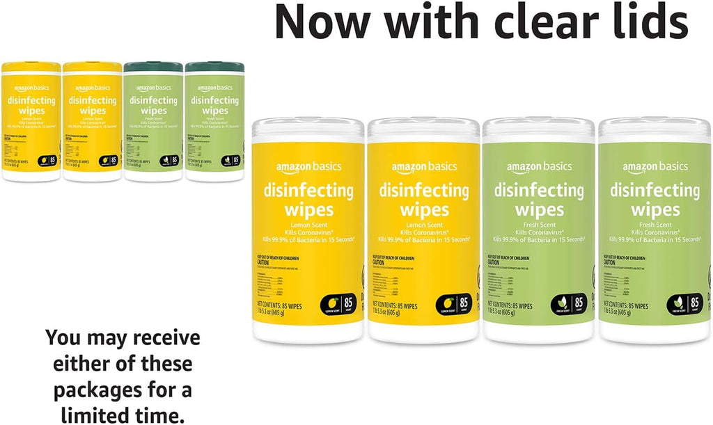 Amazon Basics Wipes, Lemon & Fresh Scent,