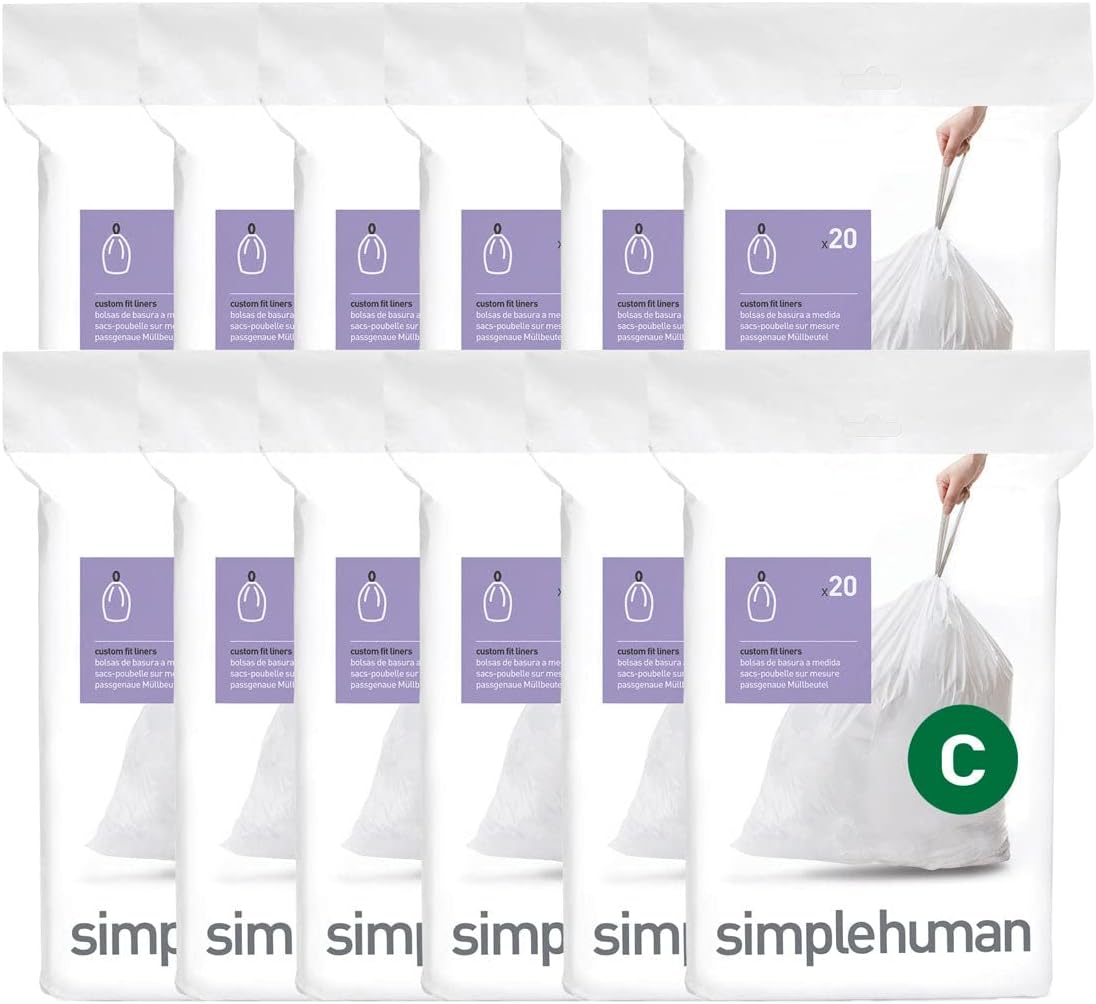simplehuman Code H 100 Count, Dispenser Pack Custom Fit Liners