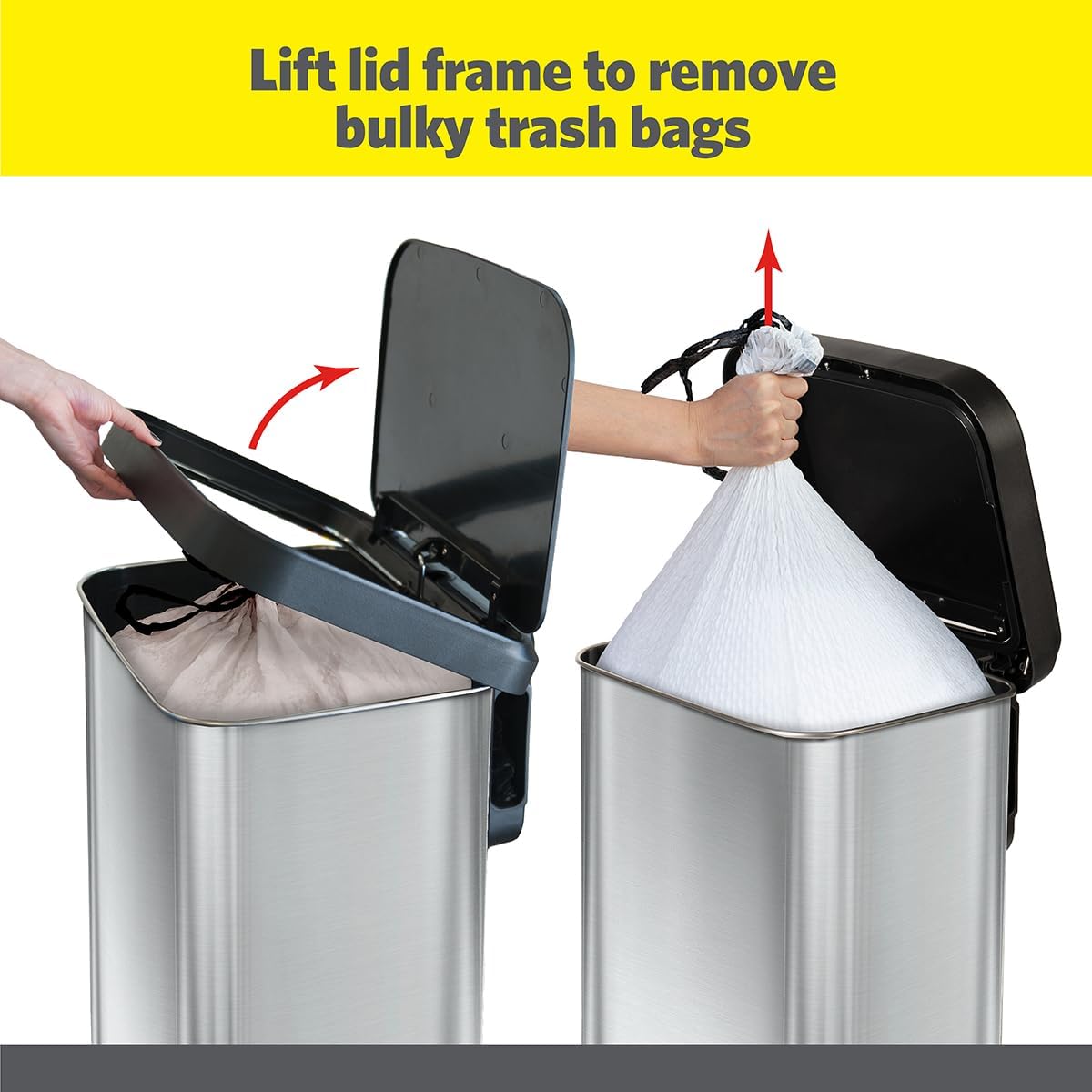 Glad Tall Kitchen Drawstring Trash Bags - Odorshield 13 Gallon White Trash Bag,