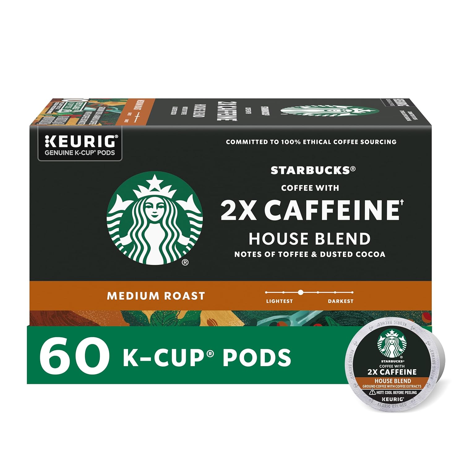 Starbucks K-Cup Coffee Pods, Medium Roast Coffee, Pike Place Roast for Keurig Brewers,