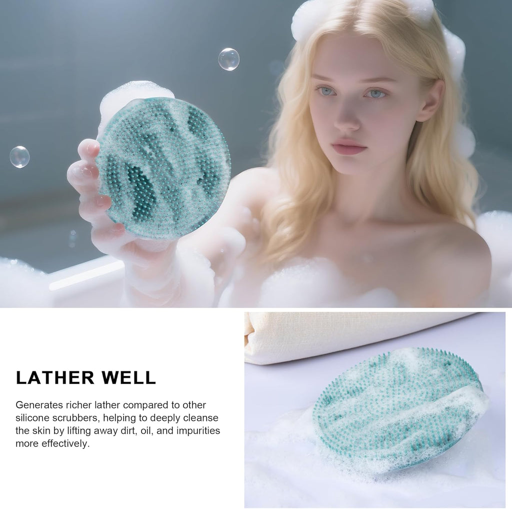 INNERNEED Food-Grade Soft Silicone Body Scrubber Shower Brush Handheld Cleansing Skin Brush,