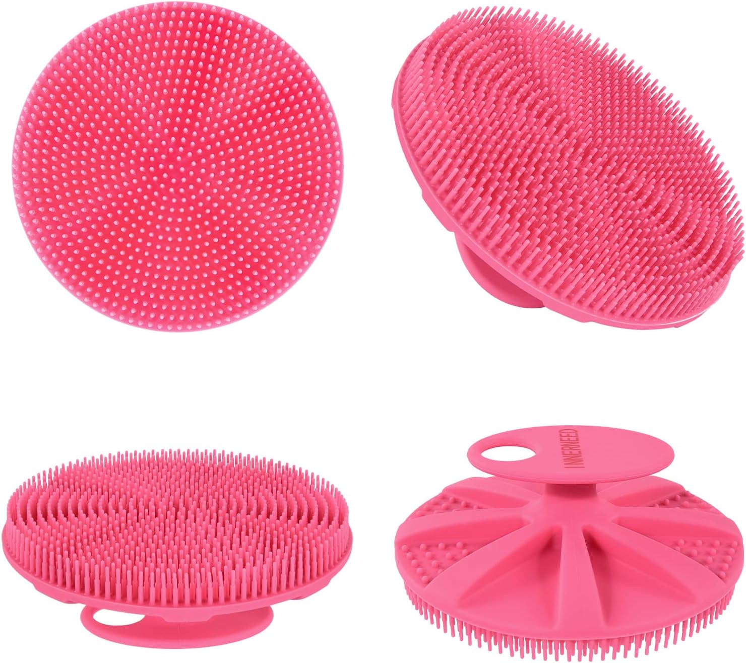 INNERNEED Food-Grade Soft Silicone Body Scrubber Shower Brush Handheld Cleansing Skin Brush,