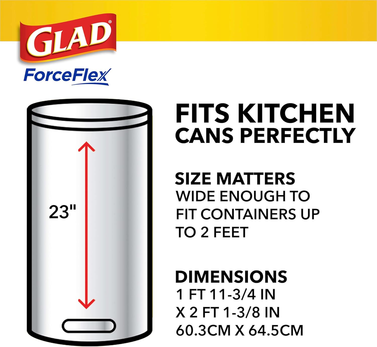 Glad Tall Kitchen Drawstring Trash Bags - Odorshield 13 Gallon White Trash Bag,