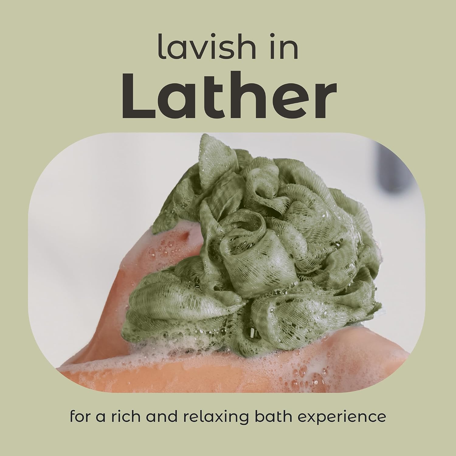 MainBasics Bath Shower Loofah Sponge Pouf Body Scrubber Exfoliator Body Wash Sponge