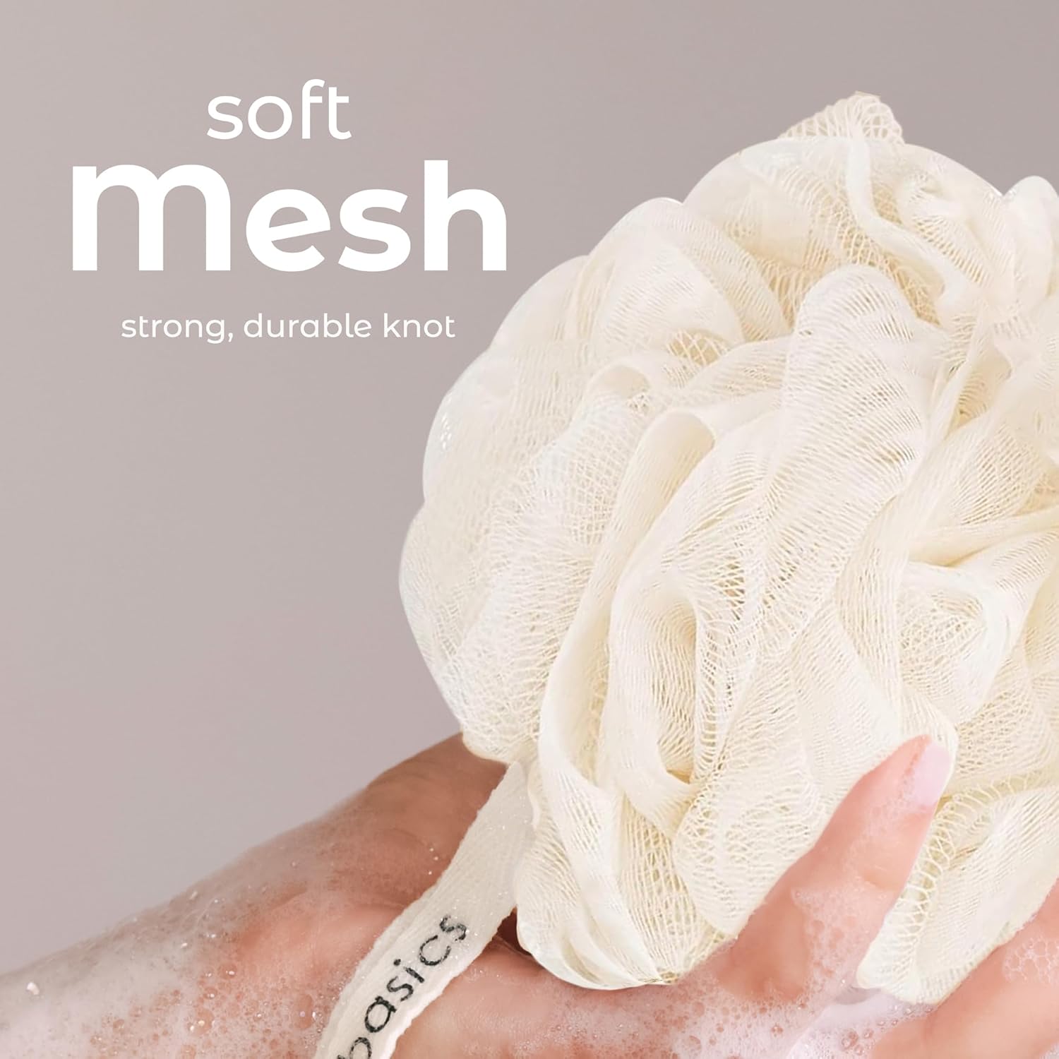 MainBasics Bath Shower Loofah Sponge Pouf Body Scrubber Exfoliator Body Wash Sponge