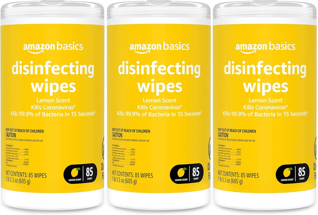 Amazon Basics Wipes, Lemon & Fresh Scent,