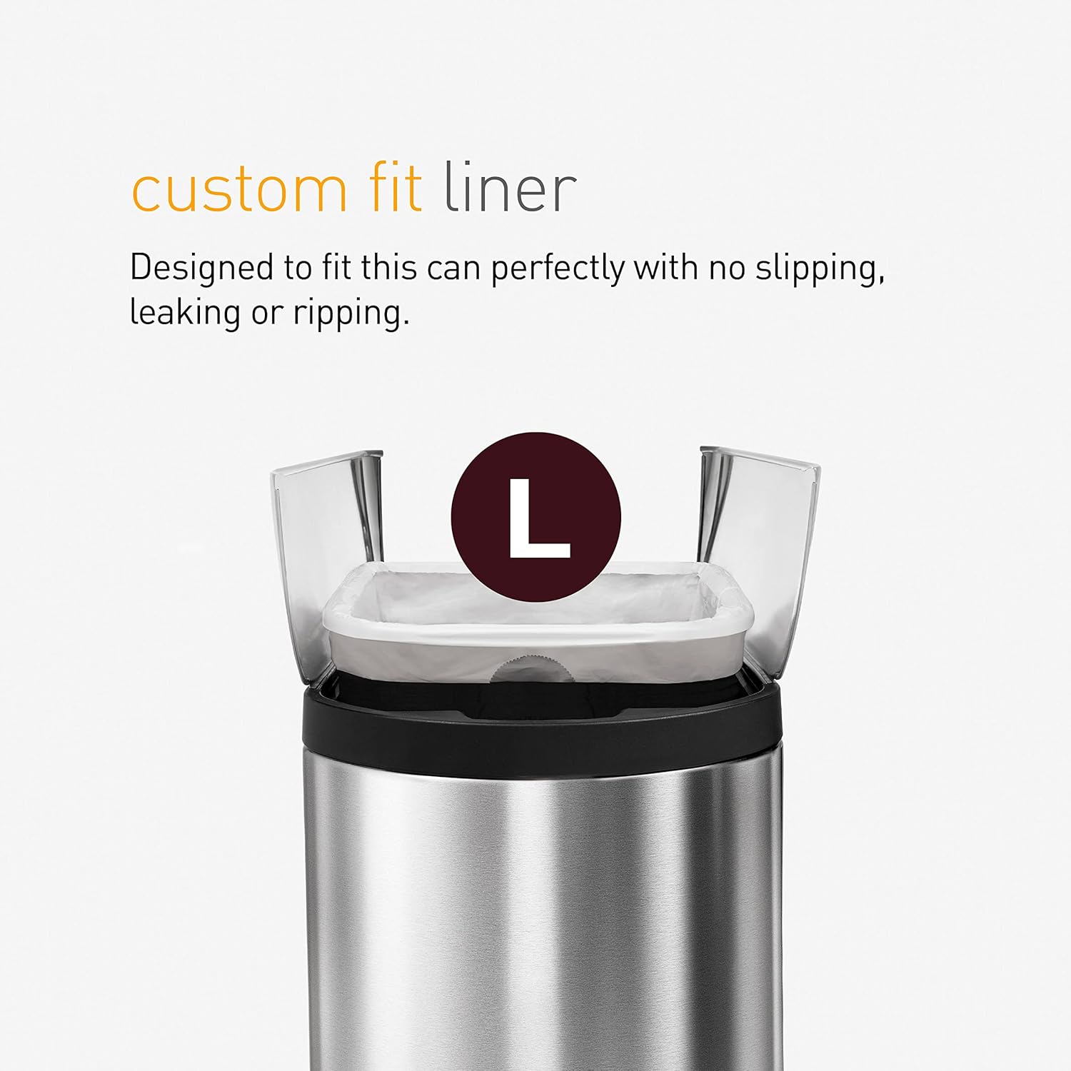simplehuman Code H 100 Count, Dispenser Pack Custom Fit Liners