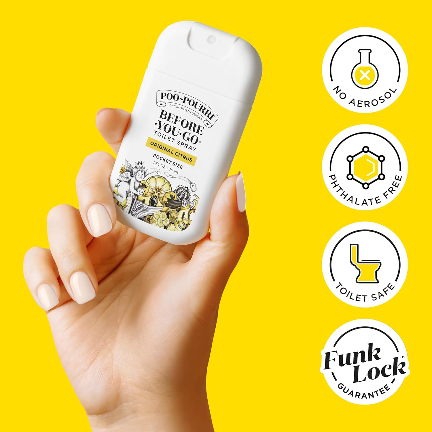 Poo-Pourri Before-You-Go Toilet Spray, Original Citrus, 2 Fl Oz - Lemon, Bergamot and Lemongrass