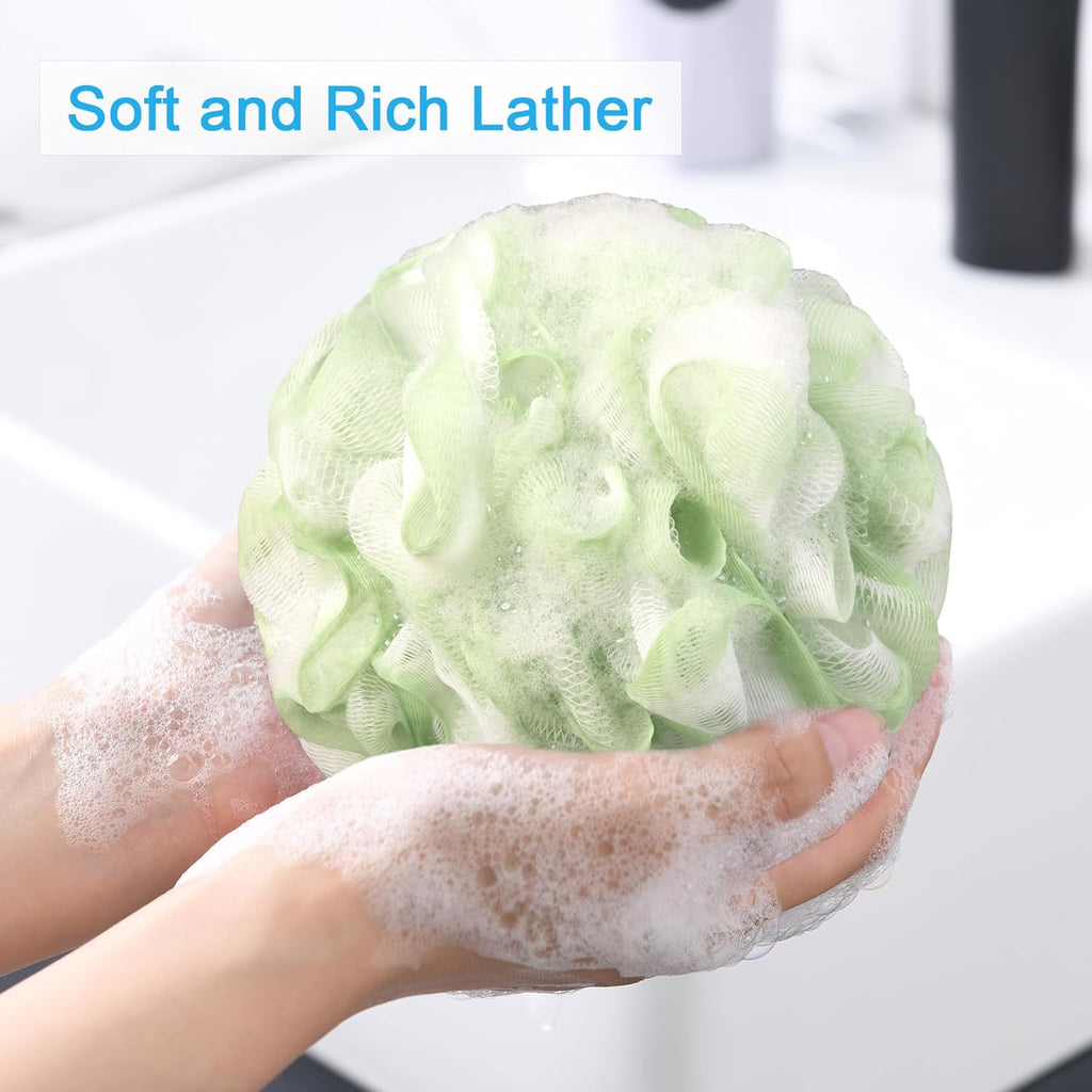 AmazerBath Loofah Sponge 75g/Piece, Exfoliating Bath Sponge Body Scrubber - Loofa Set of 4 Flower Color