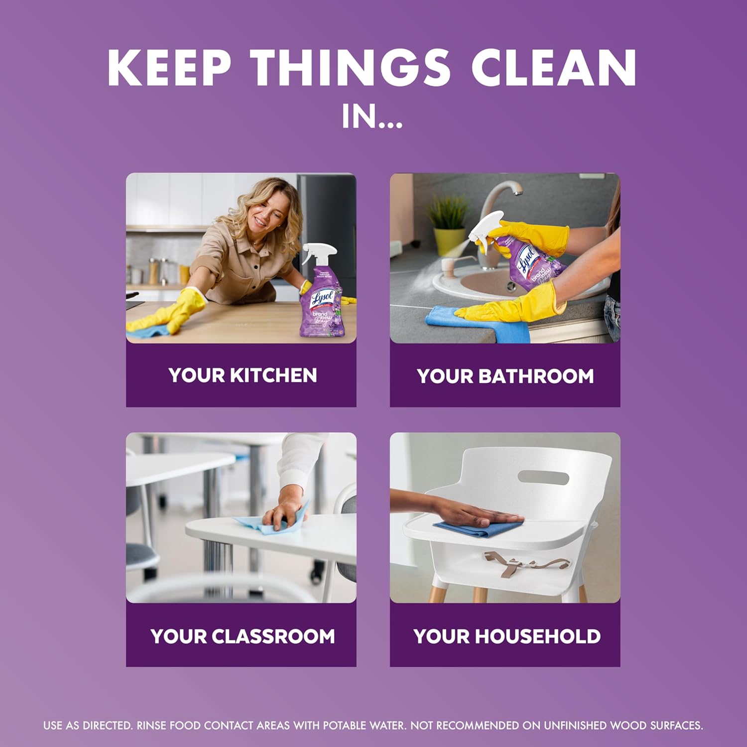 Lysol All Purpose Cleaner Spray, Multi-Purpose Disinfecting Spray, Kitchen & Bathroom Cleaner,