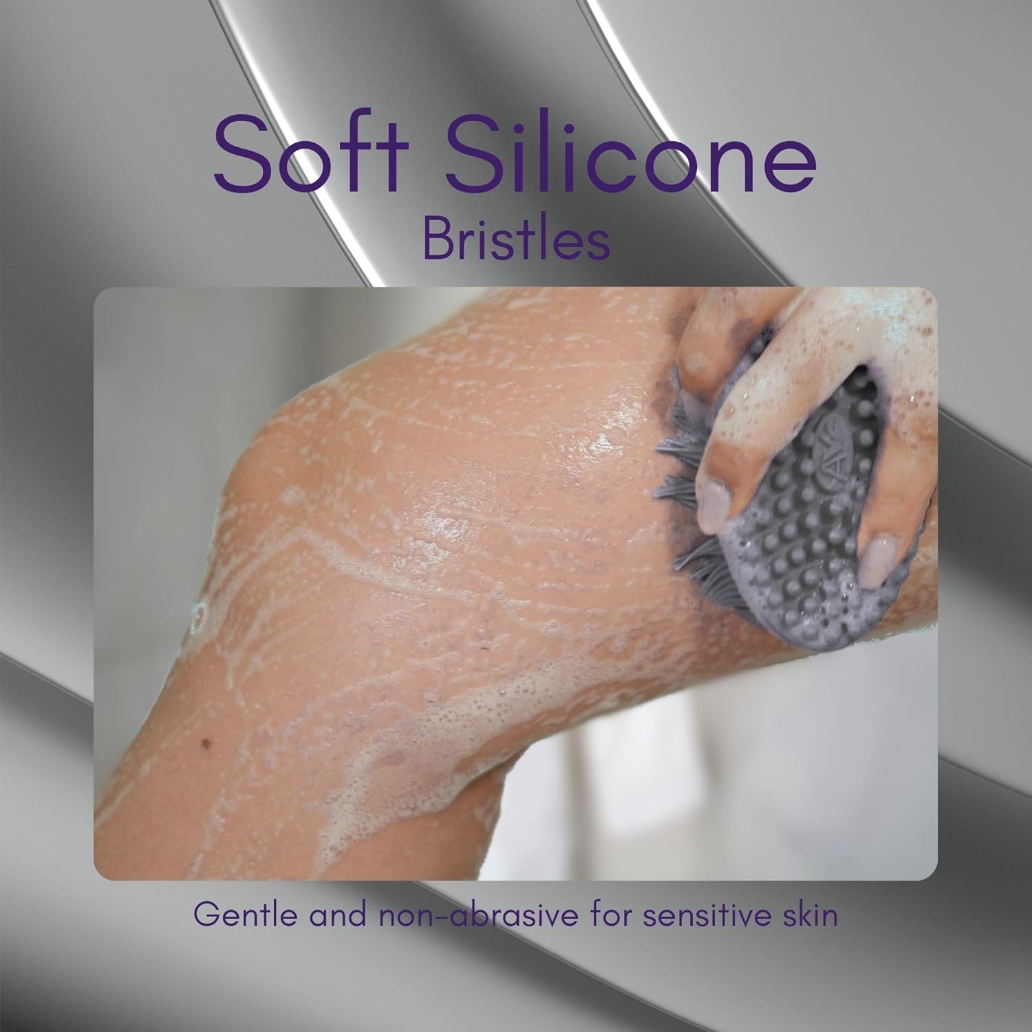 Avilana Silicone Body Scrubber – Gentle Shower Brush & Loofah Alternative – Silver-Infused Options – Fast-Drying, Hygienic