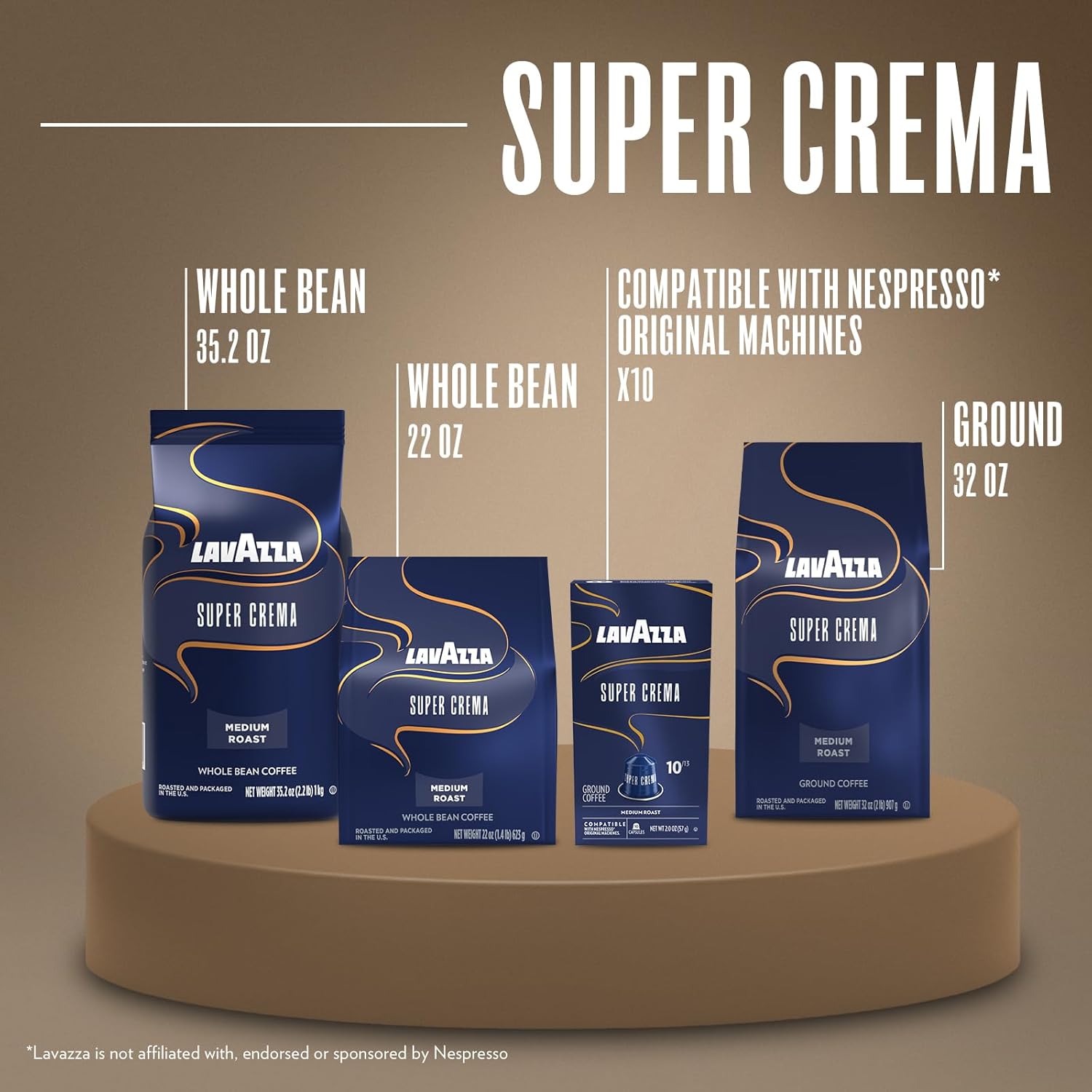 Lavazza Super Crema Whole Bean Coffee