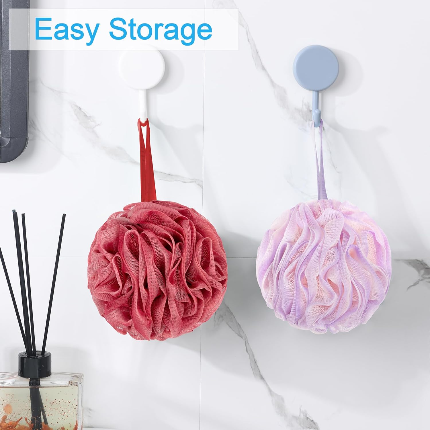 AmazerBath Loofah Sponge 75g/Piece, Exfoliating Bath Sponge Body Scrubber - Loofa Set of 4 Flower Color