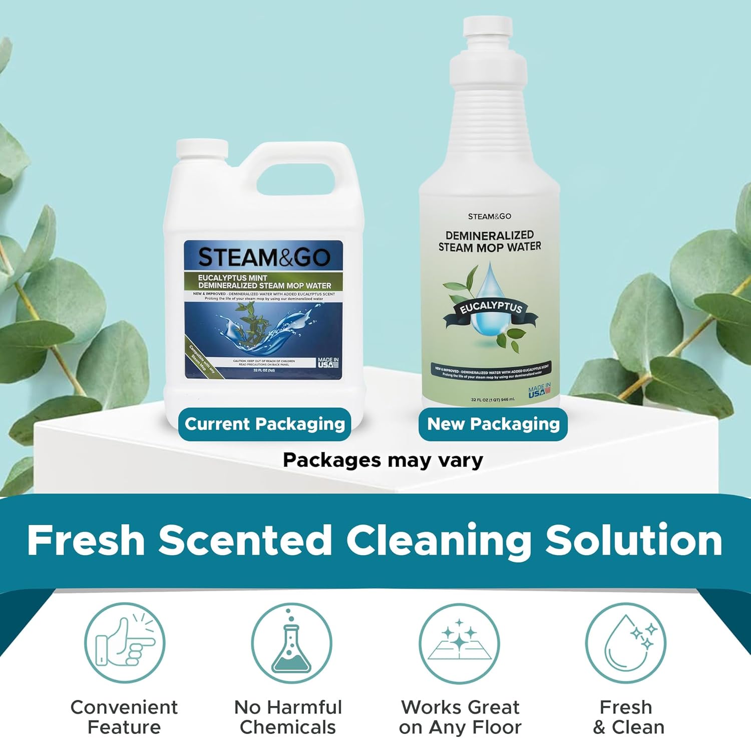 Steam & Go - Demineralized Water for Steam Cleaner,