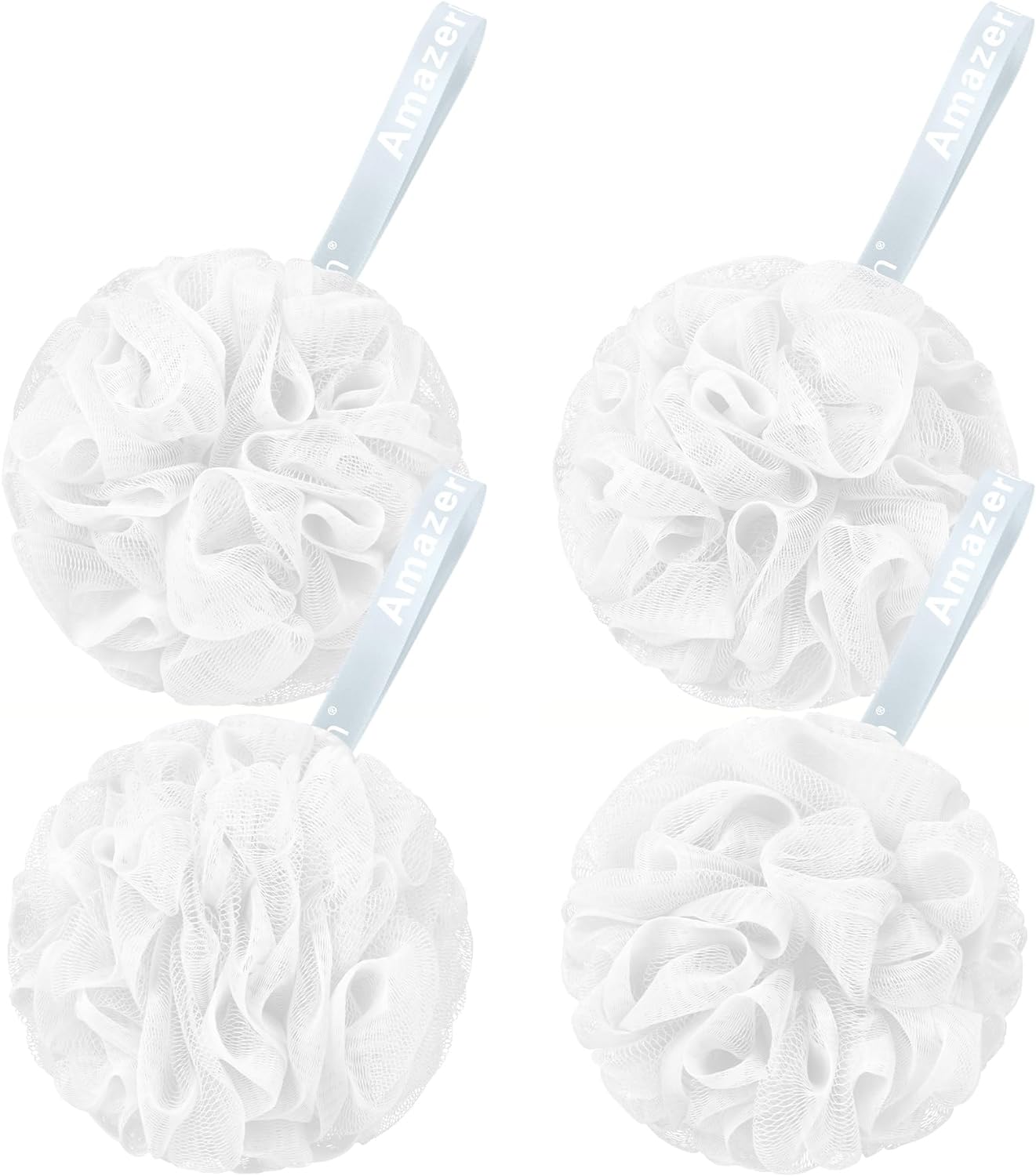 AmazerBath Loofah Sponge 75g/Piece, Exfoliating Bath Sponge Body Scrubber - Loofa Set of 4 Flower Color
