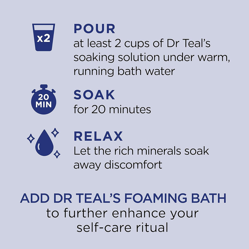 Dr Teal's Epsom Salt Magnesium Soak, Fragrance Free,