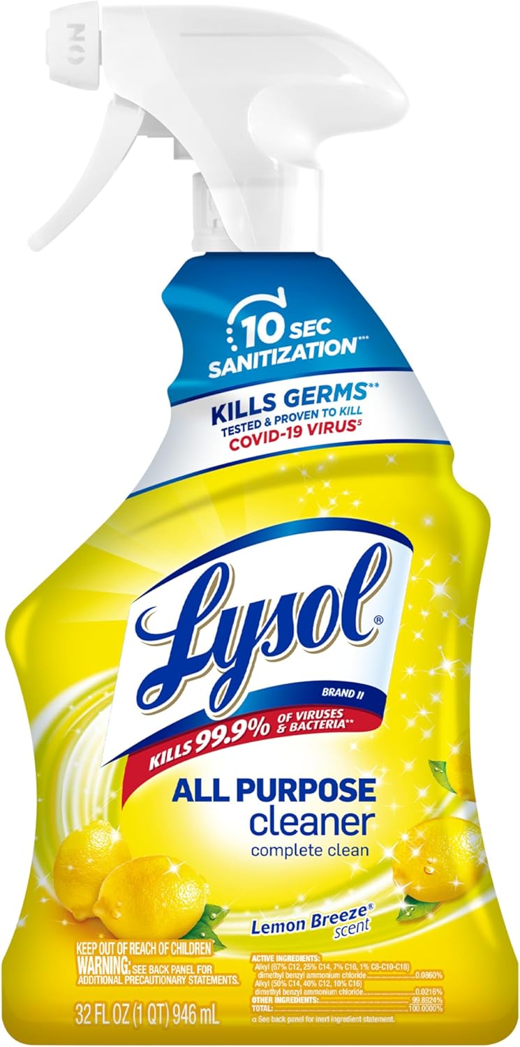 Lysol All Purpose Cleaner Spray, Multi-Purpose Disinfecting Spray, Kitchen & Bathroom Cleaner,