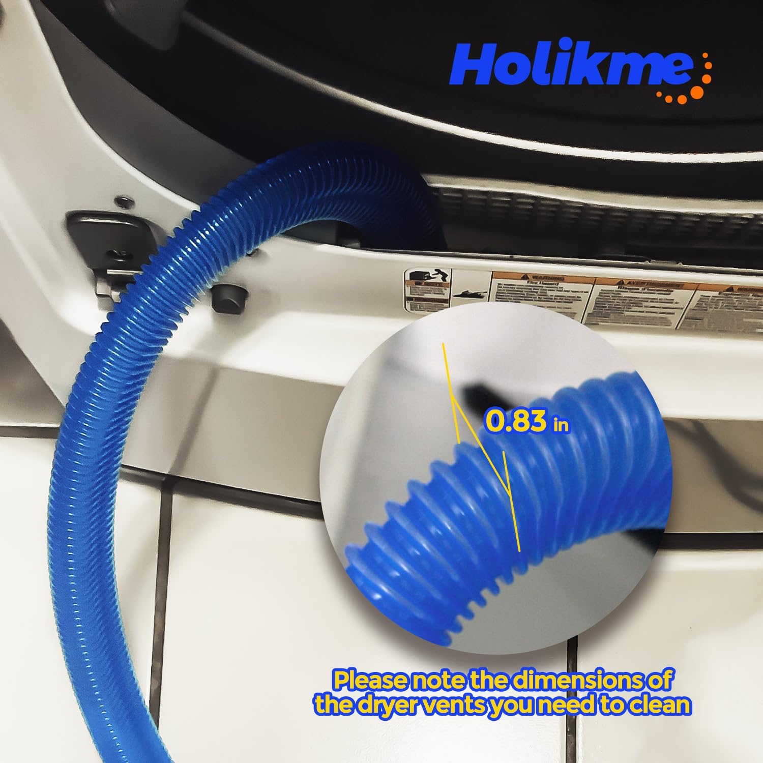 Holikme 2 Pieces Dryer Vent Cleaner Kit, Dryer Lint Vacuum Attachment and Flexible Dryer Lint Brush