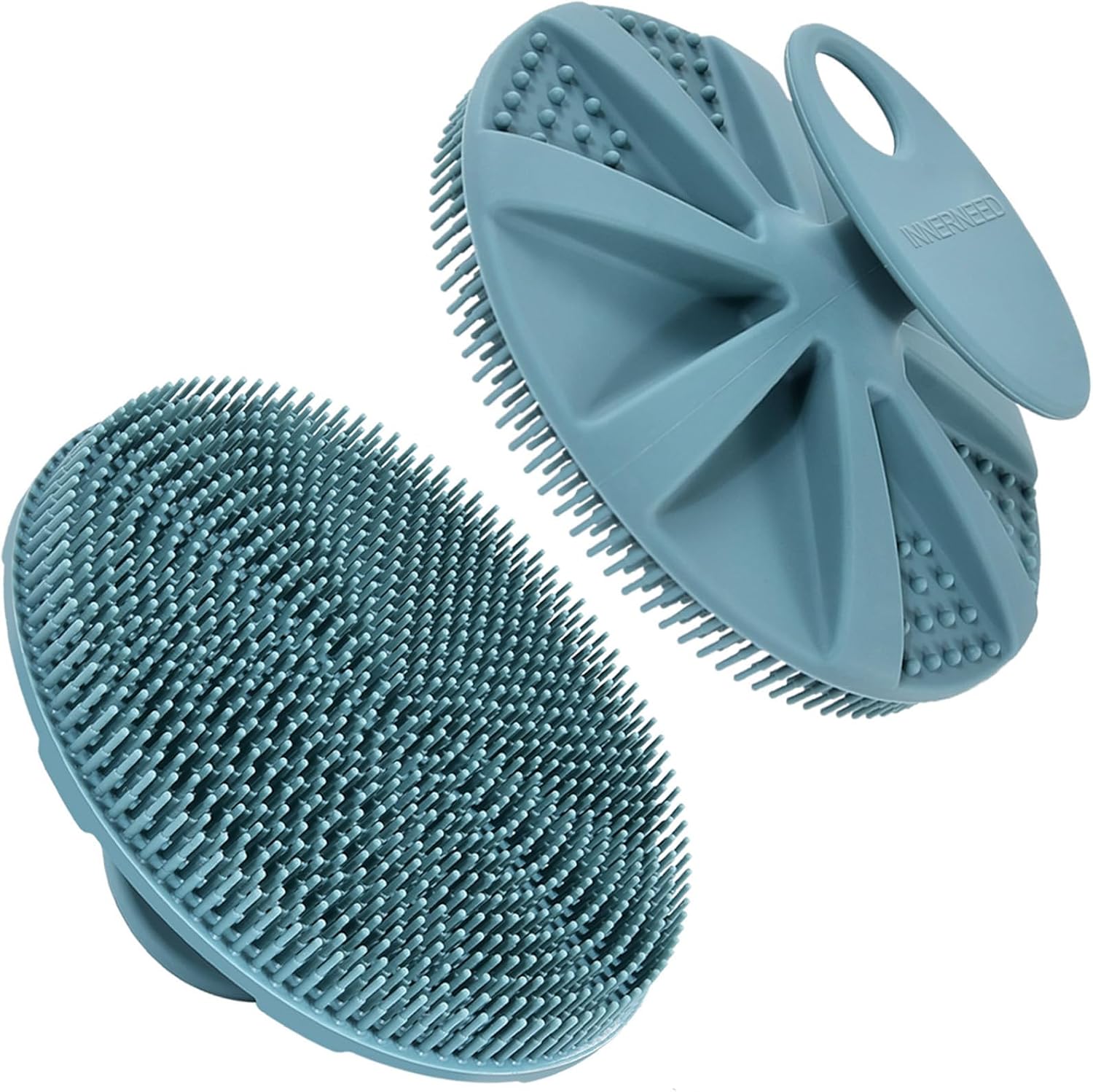 INNERNEED Food-Grade Soft Silicone Body Scrubber Shower Brush Handheld Cleansing Skin Brush,