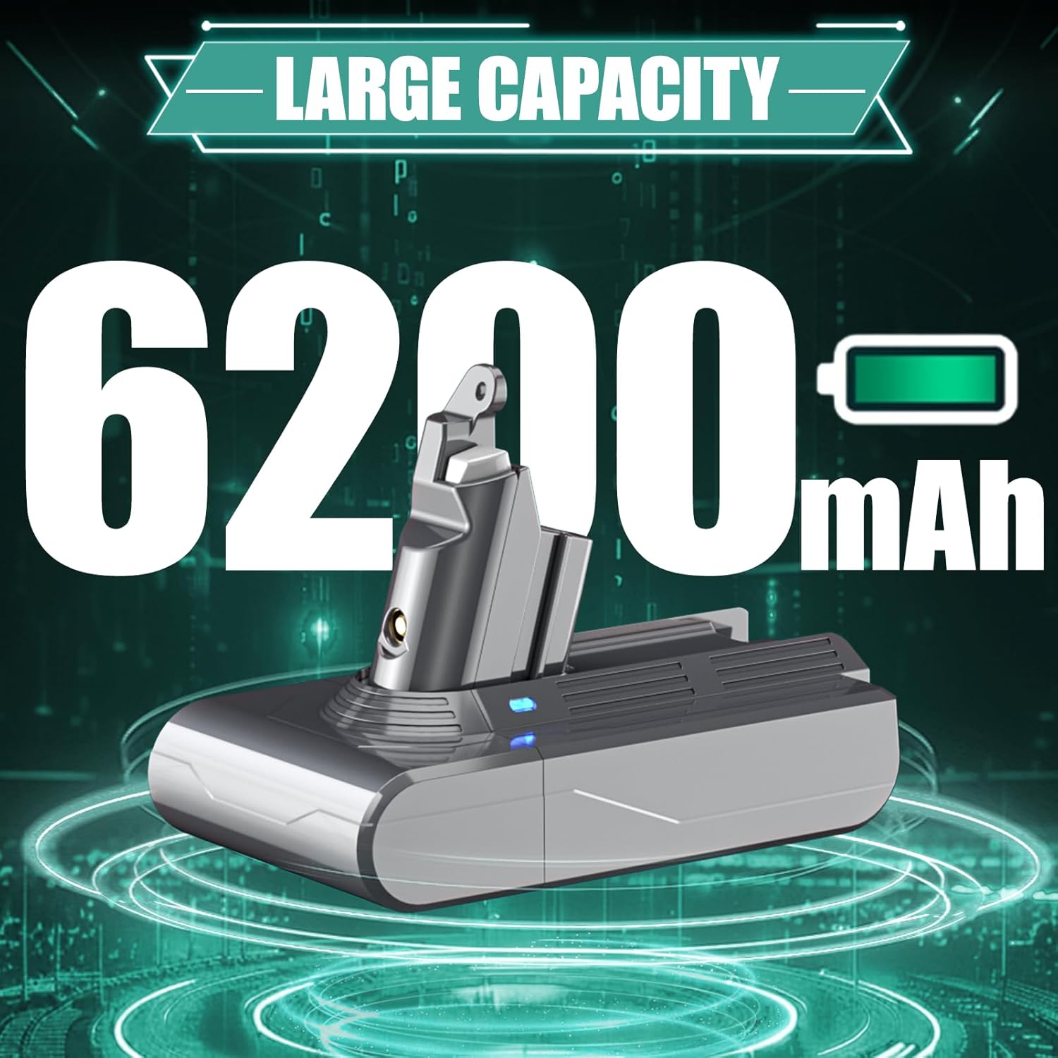 EGR Upgraded 7000mAh V8 Battery Replacement Compatible with Dyson V8 Animal Battery Replacement V8 Absolute V8 Motorhead V8 Fluffy SV10 Carbon Fiber Vacuum Cleaner 2 Filters and 3 Screws Included