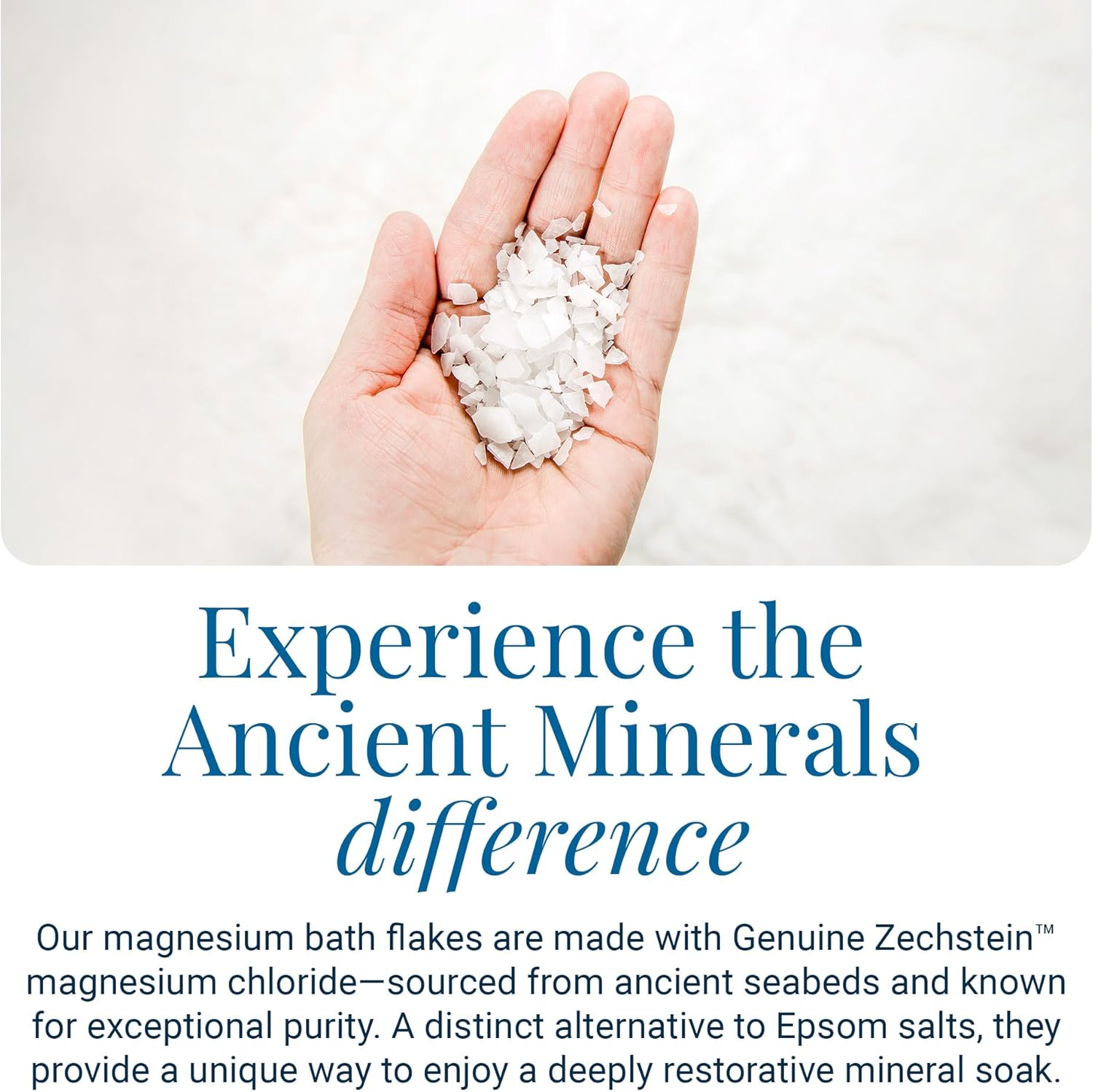 Ancient Minerals Magnesium Bath Flakes – Pure Zechstein Magnesium Chloride for Soaking and Whole-Body Replenishment,