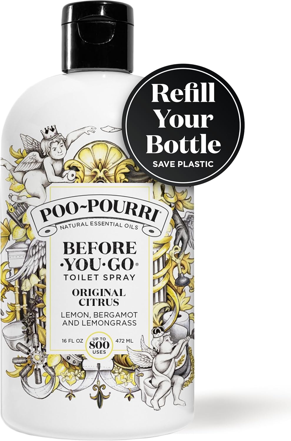 Poo-Pourri Before-You-Go Toilet Spray, Original Citrus, 2 Fl Oz - Lemon, Bergamot and Lemongrass