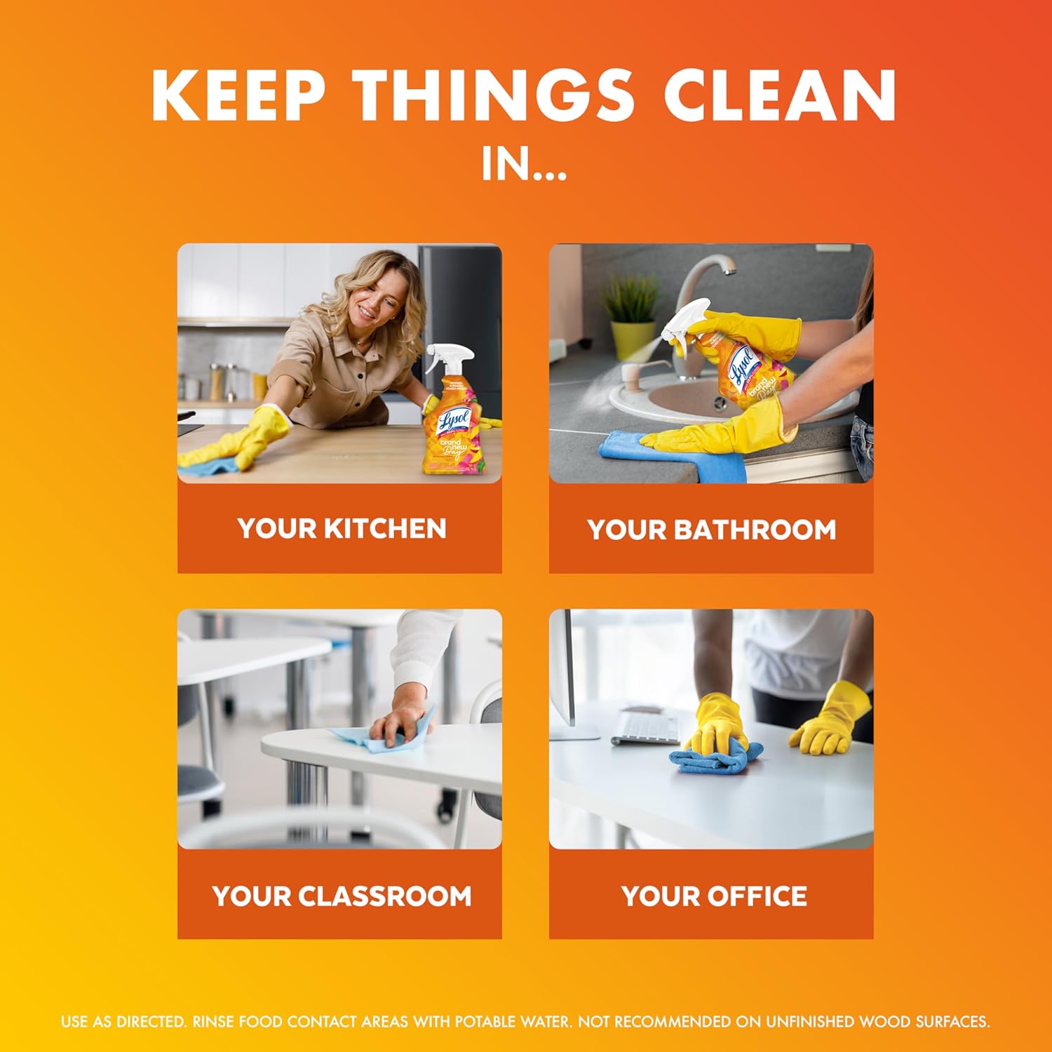 Lysol All Purpose Cleaner Spray, Multi-Purpose Disinfecting Spray, Kitchen & Bathroom Cleaner,