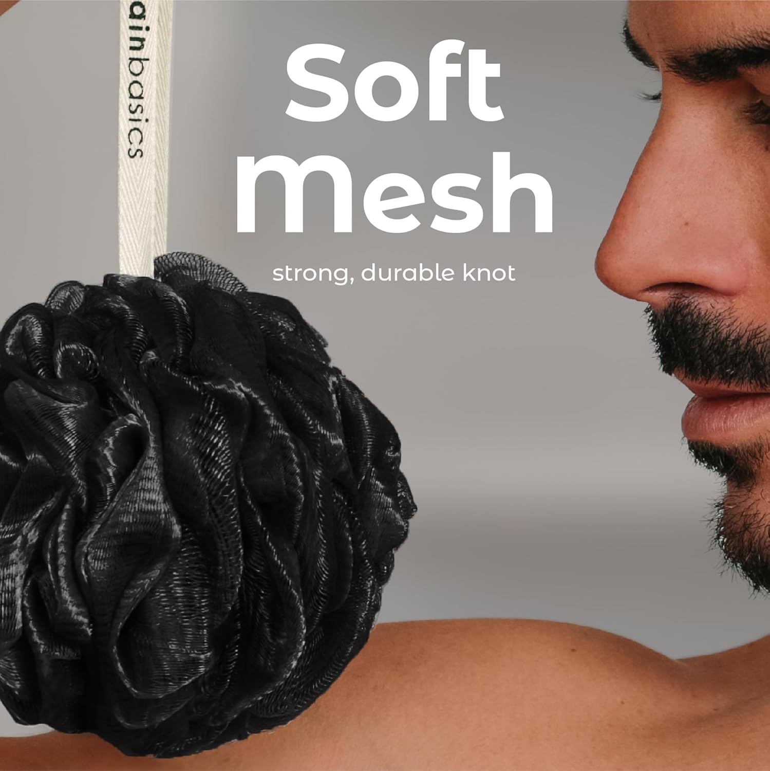 MainBasics Bath Shower Loofah Sponge Pouf Body Scrubber Exfoliator Body Wash Sponge