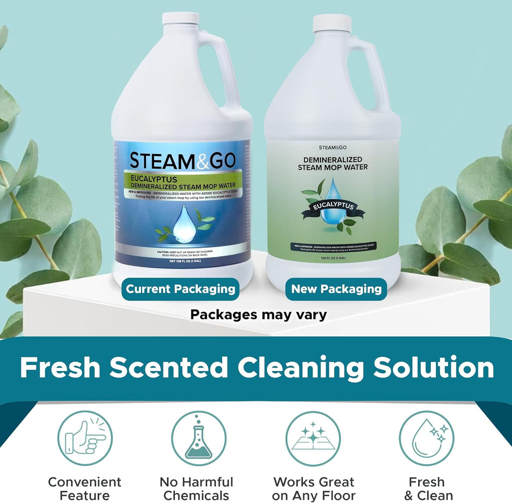 Steam & Go - Demineralized Water for Steam Cleaner,