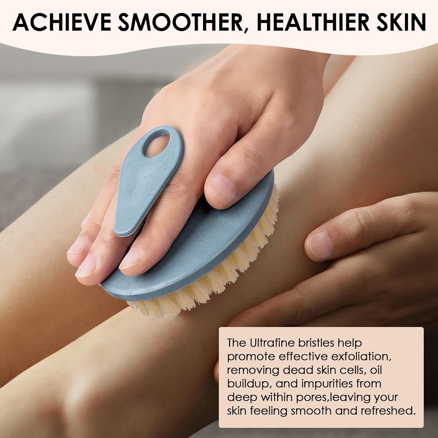 INNERNEED Food-Grade Soft Silicone Body Scrubber Shower Brush Handheld Cleansing Skin Brush,
