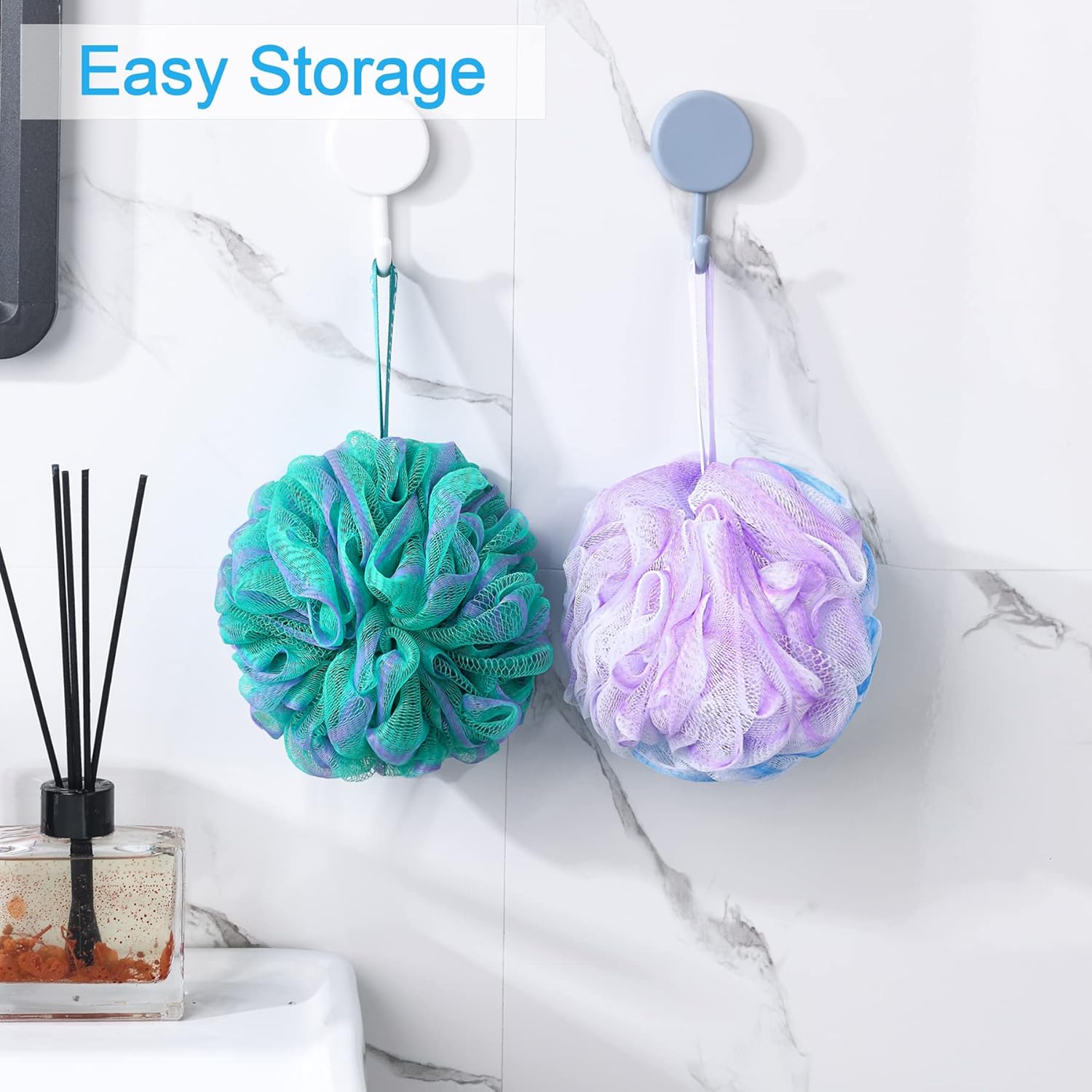 AmazerBath Loofah Sponge 75g/Piece, Exfoliating Bath Sponge Body Scrubber - Loofa Set of 4 Flower Color