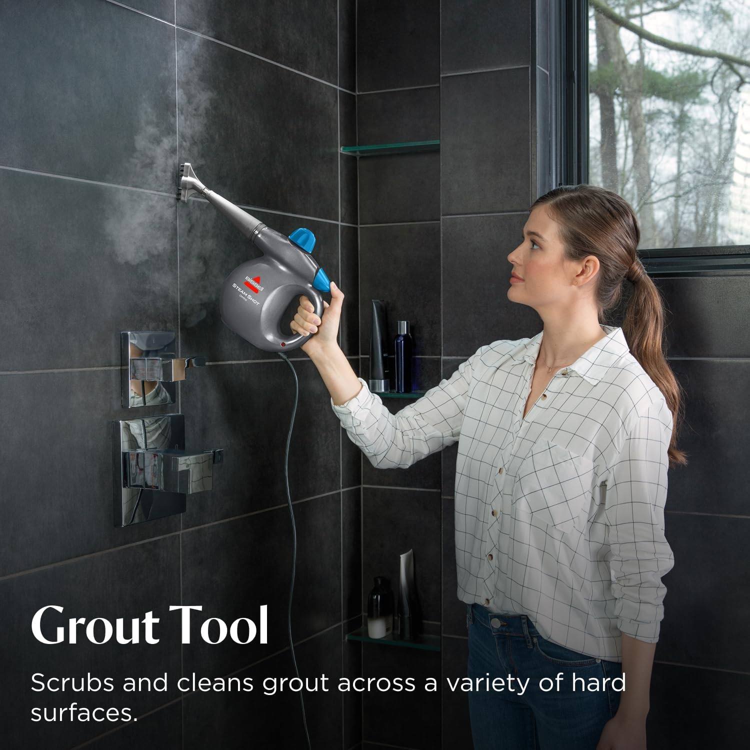 BISSELL Steam Sho OmniReach handheld portable steam cleaner for tile